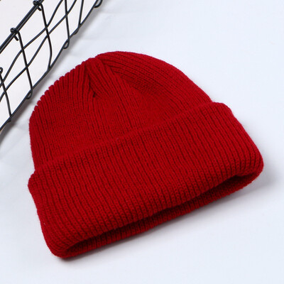 

A new type of knitted cap with rolled edges&100 sets of landlordscaps in autumn&winter Geometric embroidered wool caps
