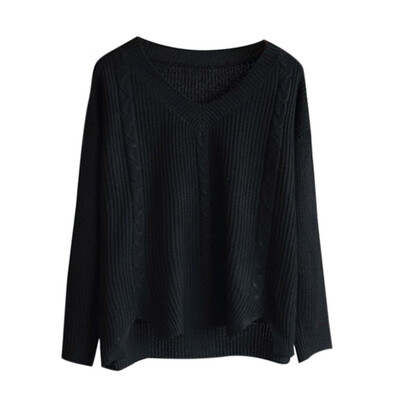 

Elasticity Soft Women Sweater Autumn Pullovers Knitted Sweaters Women V Neck Sexy Slim Knit Coat Female Blouse Winter Knitwear