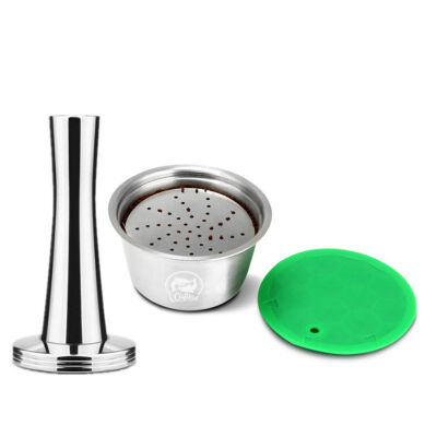 

Stainless Steel Coffee Refillable Capsules Reusable Replacement Coffee Filter with Tamper For Coffee Machine Kitchen Gadget