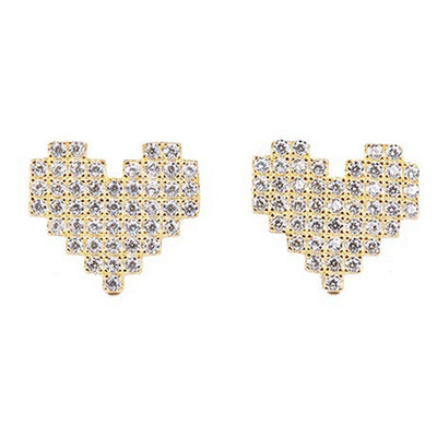 

Exquisite Rhinestone Heart Stud Earring for Love Girl Gifts