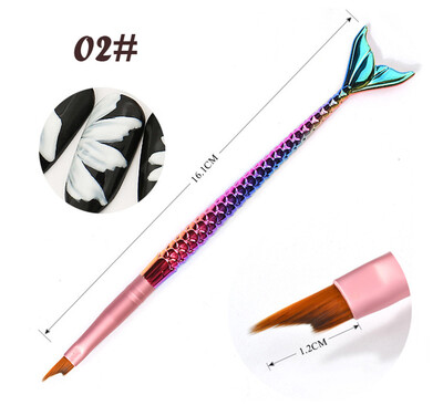 

〖Follure〗Women Mermaid Nail Art UV Gel Carving Pen Brush Liquid Powder DIY