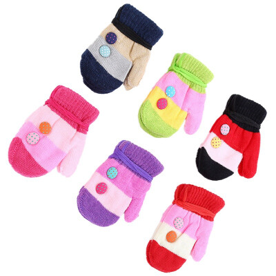 

Baby Mittens Colorful Cartoon Knit Warm Soft Cute Kids Gloves For Boys Girls