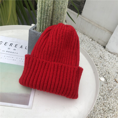 

Hat ladies Korean version of wool hats in autumn&winter mohair hats outdoor warm knitted pullover student hats wholesale
