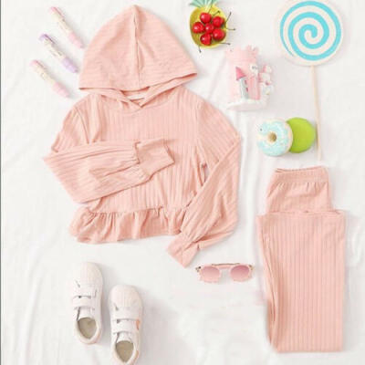 

Toddler Kids Baby Girl Clothes T shirt Top Long Pants Trousers Hooded Outfit