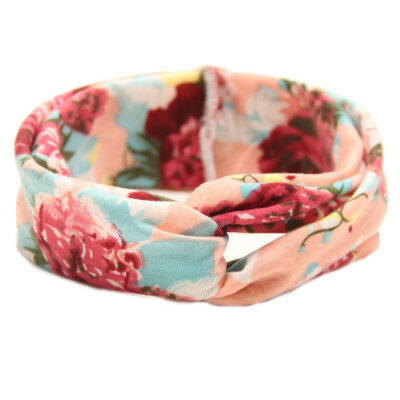 

Baby Knot Headwear Floral Print Headdress Girls Headwrap Headband Baby Hair Accessories