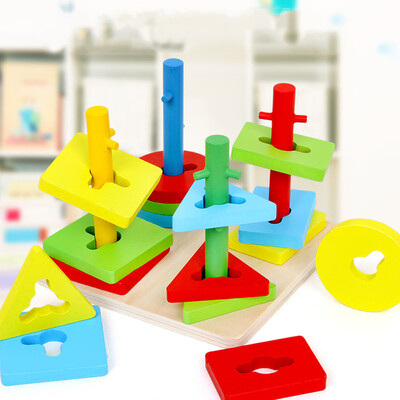 

YIWULAWooden Childrens Trailer Beads Stringing Puzzle Educational Toys For Kids