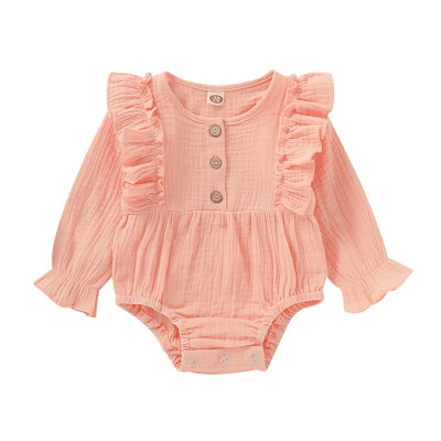 

0-18M Infant Baby Flare Sleeve Ruffle Design Rompers Kids Girls Bodysuit Jumpsuit Newborn Clothes