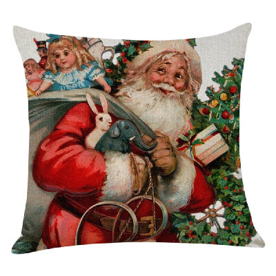 

Christmas Series Cushion Pillow Cover Square Pillowcases Sofa Decoration 18 x 18 Inches