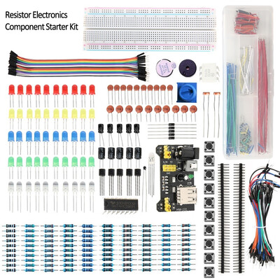 

Willstar Upgraded Electronic Component Starter Kit Breadboard Capacitor LED Buzzer Resistor for Learning Kit