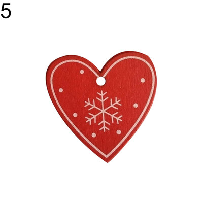 

20Pcs Snowflake Heart Star Wood Decor Christmas Tree Hanging Pendant Ornament