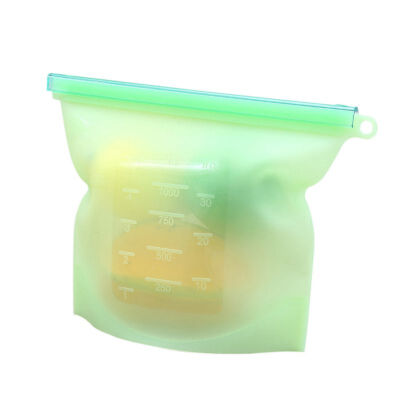 

Household Silicone Seal Food Storage Bag Reusable Freshkeeping Pouch Airtight Seal Food Preservation Bag For Kitchen 1000ML