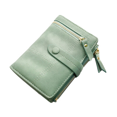 

Fashion Women Solid Color Multi Slots Short Wallet Faux Leather Clutch Purse