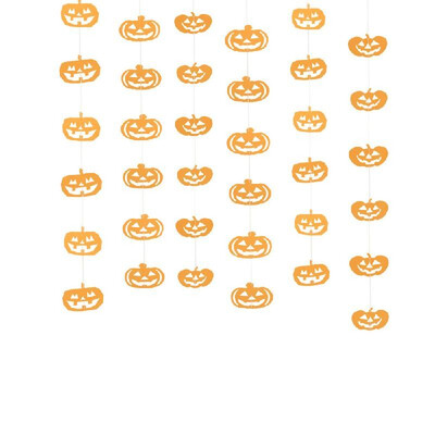 

Happy Halloween Hanging Paper Banner Garland 36 Paper Pieces 6pcs 15m Strings Halloween Decor Props--Pumpkin
