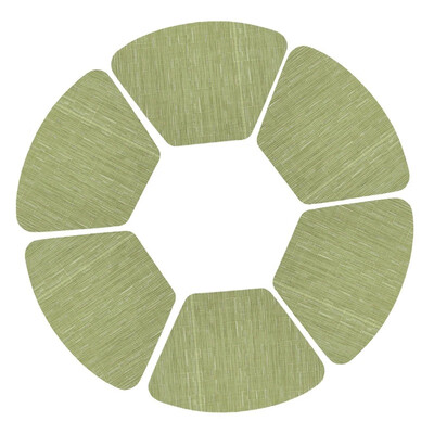 

Pack Of 6 Woven Textilene PVC Wedge Placemats Washable Reusable Heat Insulation Anti-Skid Kitchen Table Dining Pad