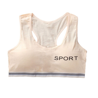 

Teenagers Girls Sports Bra Puberty Gym Underwear Wireless Teenager Girls Sports Bra with Chest Pad Cotton Young Girls Training B