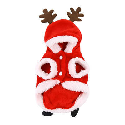 

Pet Reindeer Coat Christmas Elk Costume Dog Clothes Winter Puppy Holiday Apparel Outfit Dog Party Dress Up Hoodie