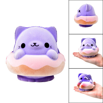 

YIWULAPurple Cat Slow Rising Furry Squishies Toy Squishes Stress Relief Toy for Kids