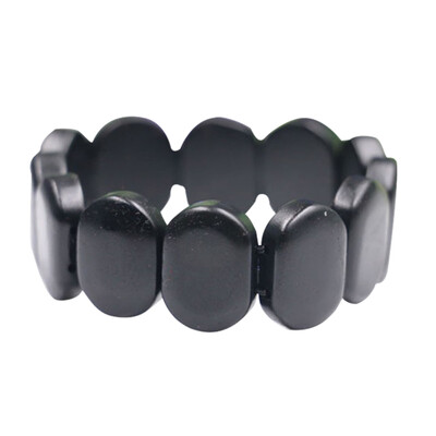 

Hand row natural black brief elliptic Si Bin stone needle bangle bracelet bian stone bracelets bangles wholesale