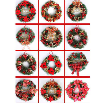 

UK STOCK Wreath Window Xmas Home Door Decor Hanging Ornament Tree Garland Hot