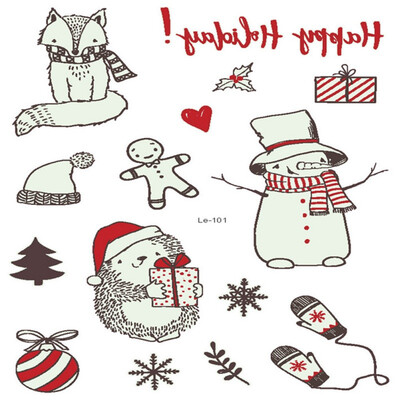

Christmas Tatoo Flash Luminous Tattoo Glow In The Dark Glitter Fluorescent Temporary Tattoos Stickers Water Transfer Body Art