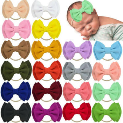 

US Sweet Infants Newborn Baby Girls Double Bow Hair Band Kids Headband 14 Colors