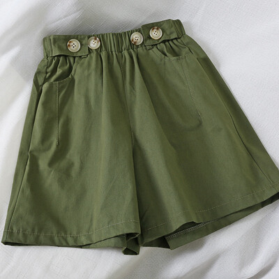 

Women Casual Wide Leg Shorts Simple Solid Color Elastic Waist Shorts Summer Casual High Waist Pockets Hot Short Pants