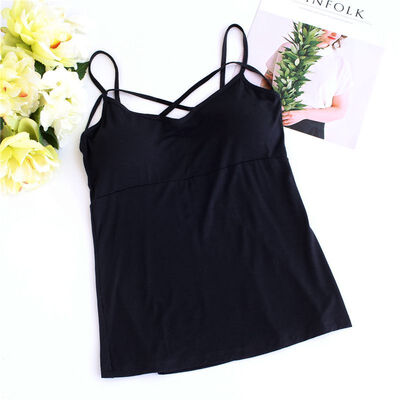 

New Summer Sexy Solid Top Female Camisole V-neck Vest Stretchable Backless Slim Sling Tank Tops T-shirts For Women