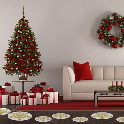 

Tailored Christmas Snowflake Sticker Self-adhesive Round Holiday Decoration Floor Sticker