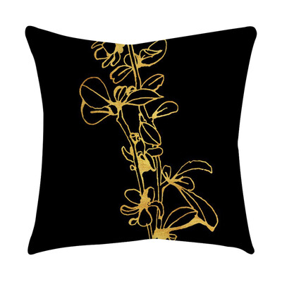 

〖Follure〗Rose Black Gold Cushion Cover Square Pillowcase Home Decoratio