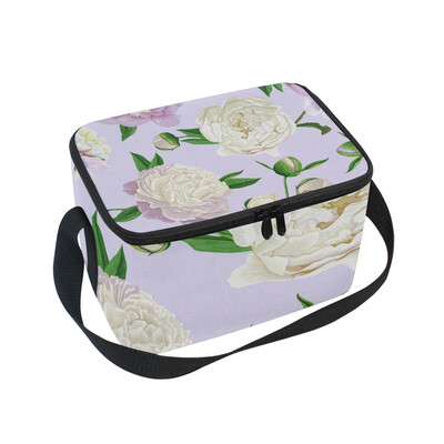 

ALAZA Insulated Lunch Box Spring Blooming Flowers Lunch Bag for Men Women Portable Tote Bag Cooler Bag