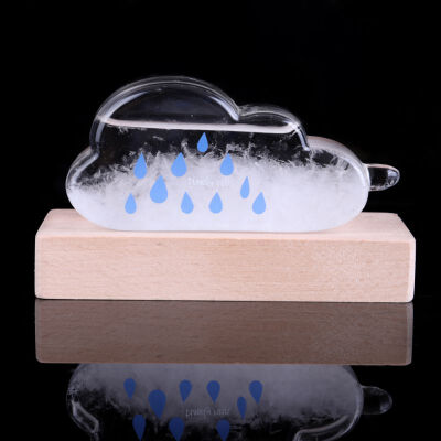 

Funny Weather Forecast Bottle Base Storm Wood Bottle Bracket Barometer Shelf Mini Sturdy Crafts Support Glass