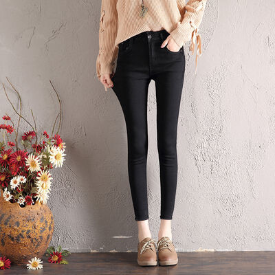 

Slim Jeans Pant Women Skinny High Waist Jeans Female Blue Denim Pencil Pants Stretch Waist Lady Plus Size New Pants