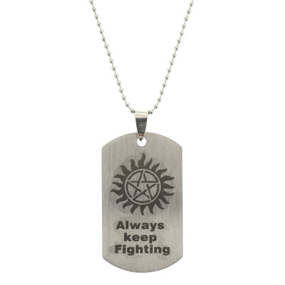 

Titanium Steel Supernatural Pentagram Personalized English Engraved Letters Tag Pendant Necklace Fashion Jewelry Gifts