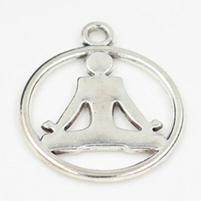 

Wholesale Tree Yoga Charm Jewelry Findings Antique Silver Charms DIY Making Pendant