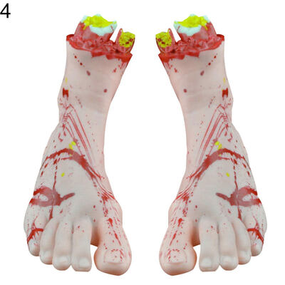 

1 Pair Halloween Prank Tricky Toy Horror Bloody Hand Feet Party Decoration Props