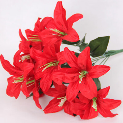 

Lily Flower Artificial Lilies Bouquet 10 Heads Wedding Floral Home Decor Flower Real Touch Wedding Flower bouquet