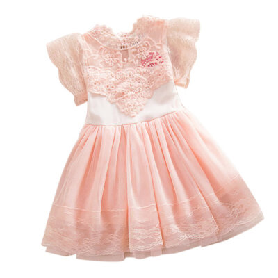 

Baby Girl Lace Tutu Dress Summer Hollw Out Sundress Kids Formal Birthday Wedding Party Clothes