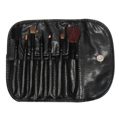 

The Best Price For 7 Pcs Stylish Black Makeup Eyeshadow Blush Brush Cosmetic Set Kit Leather Case