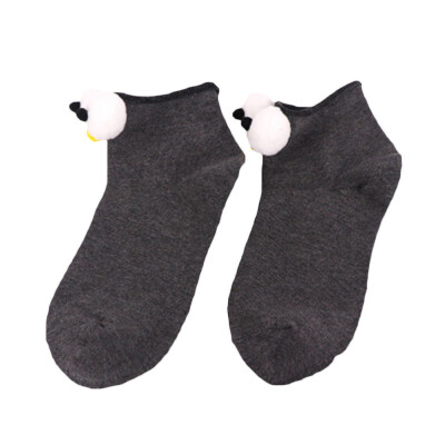 

Cute Cartoon Women Girl three-dimensional Antumn Ankle Socks Big Eyes Warm Casual Heap Solid Color Socks