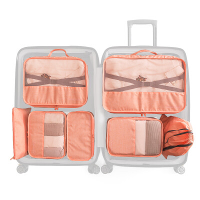 

7 PCS Travel Luggage Packing Bag Set Portable Clothes Organizer Water-resistant Storage Cubes Pouch Set