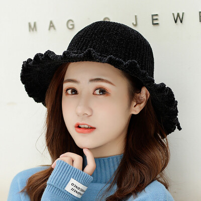 

Autumn&winter new ladies fisherhat japanese tie-in wicked basin hat wooden ear bow shopping hundred hat