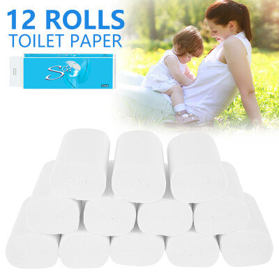 

12 rolls bag Toilet Paper Bulk Bath Tissue wood pulp strong water absorption