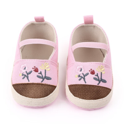 

New Soft Sole Casual Baby Shoes Breathable Embroidery Flower Print Anti-Slip Casual Sneakers Toddler Soft Soled Walking Shoes