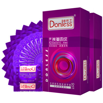 

Dolce DONLESS condom thread medium male condom pink fruit fragrance 24 romantic ring pattern imported adult family planning supplies