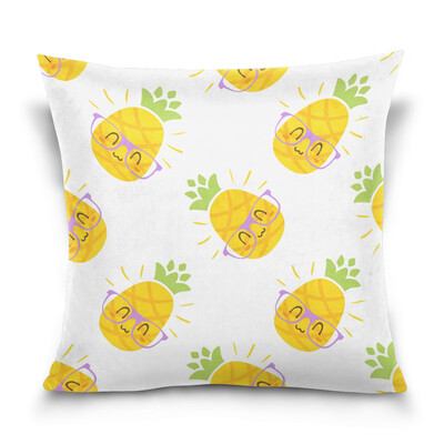 

ALAZA Throw Pillow Cover 16 X 16 inch Christmas Gift Cushion Cover with Pineapples Printed Pillowcase