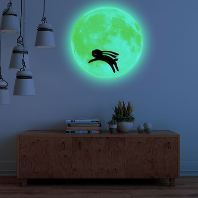 

〖Follure〗30cm Mid-Autumn Festival Luminous Moon Transcend Bright Light Round Wall Sticker