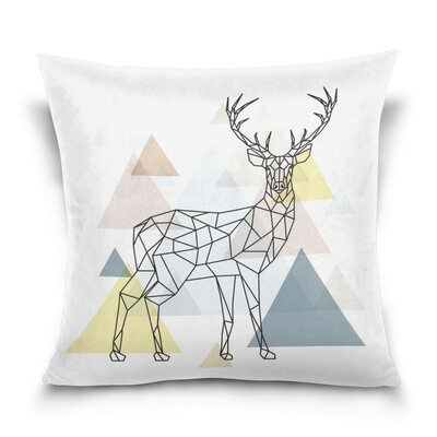 

ALAZA Throw Pillow Cover 16 X 16 inch Cushion Cover with Polygonal Deer Printed Pillowcase