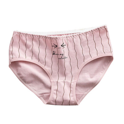 

Panties for women cotton strip letters printed underwear lingerie girl briefs female underpants cartoon panty