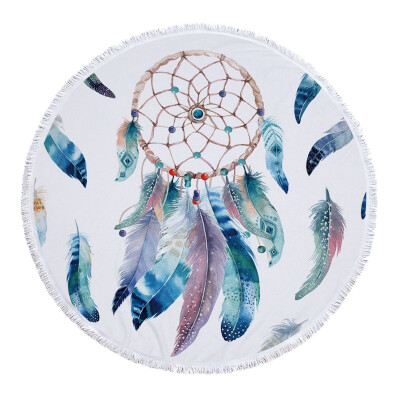 

Dream catcher round fringed beach towel yogaTapestry Beach Towel Sunblock Round Bikini Cover-Up Blanket Lotus Bohemian Yoga Mat