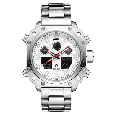 

WEIDE WH7303 Quartz Digital Electronic Watch Dual Time Alarm Calendar Stopwatch 3ATM Waterproof Timer Business Men Fashion Casual